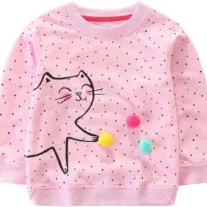 Toddler Girl Sweatshirt Clothes Outfit,Cotton Crewneck Christmas Clothing Light Pink 1