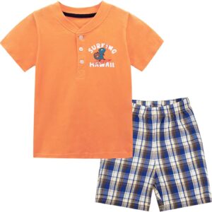 Toddler Boys Cotton Clothing Sets Short Sleeve Tee and Shorts #030