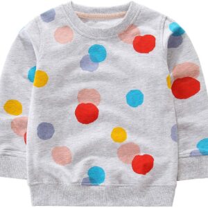 Toddler Girl Sweatshirt Clothes Outfit,Cotton Crewneck Christmas Clothing Grey Marl