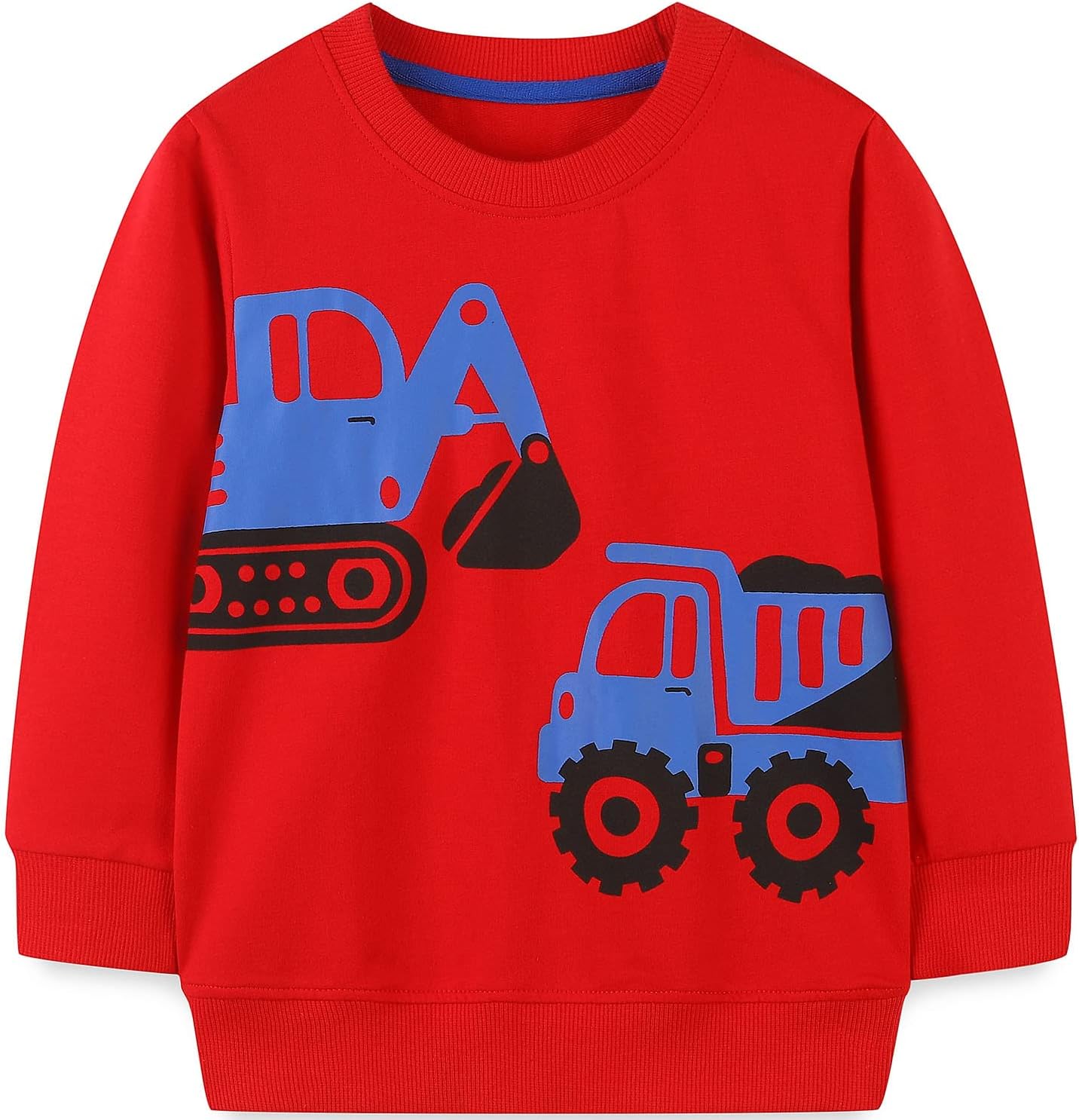Toddler Boy's Kids Crewneck Pullover Sweatshirts 2-7Year Red Truck#