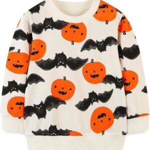 Toddler Boy's Kids Crewneck Pullover Sweatshirts 2-7Year Pumpkin