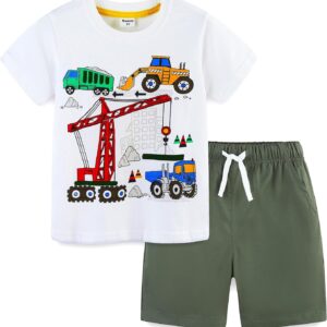Toddler Boys Cotton Clothing Sets Short Sleeve Tee and Shorts Cranes1