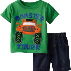 Toddler Boy's Short Sleeve T-Shirt and Short Outfit Set 2-7T Green