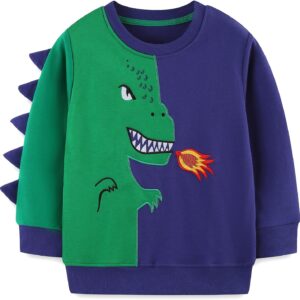 Toddler Boy's Kids Crewneck Pullover Sweatshirts 2-7Year A03#green Dinosaur