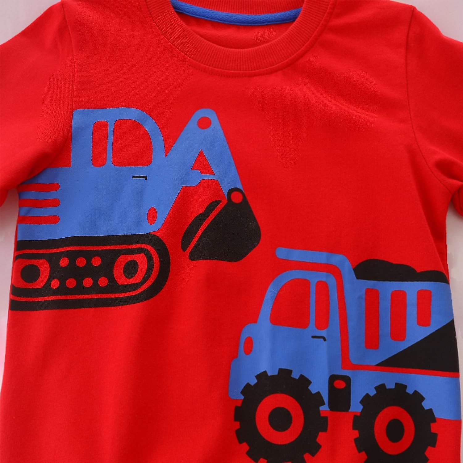 Toddler Boy's Kids Crewneck Pullover Sweatshirts 2-7Year Red Truck# - Image 7