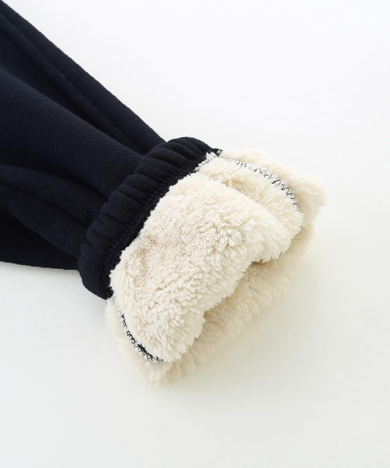 Boys Girls' Pull On Sherpa Fleece Lined Winter Warm Sweatpant Jogger Pant 2-14 Years Black - Image 4