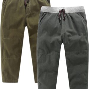 Toddler Boy's 2pk Cotton Pull-on Pants 2-9years Green/Grey