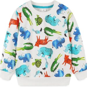Toddler Boy's Kids Crewneck Pullover Sweatshirts 2-7Year Elepant and Tigger
