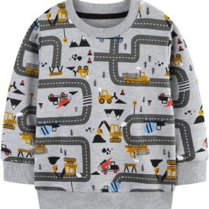 Toddler Boy's Kids Crewneck Pullover Sweatshirts 2-7Year A02#tractor Embroidery