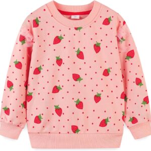 Toddler Girl Sweatshirt Clothes Outfit,Cotton Crewneck Christmas Clothing Pink Strawberry#