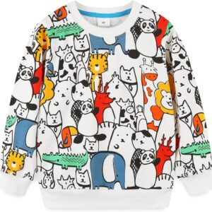 Toddler Boy's Kids Crewneck Pullover Sweatshirts 2-7Year Elepant and Panda