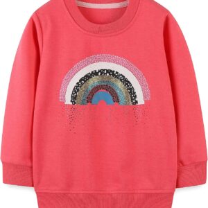 Toddler Girl Sweatshirt Clothes Outfit,Cotton Crewneck Christmas Clothing Rainbow