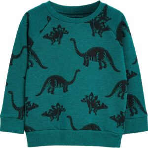 Toddler Boy's Kids Crewneck Pullover Sweatshirts 2-7Year Green Dinosaur