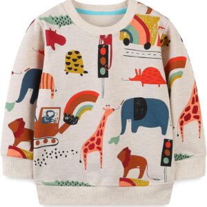 Toddler Boy's Kids Crewneck Pullover Sweatshirts 2-7Year Animals