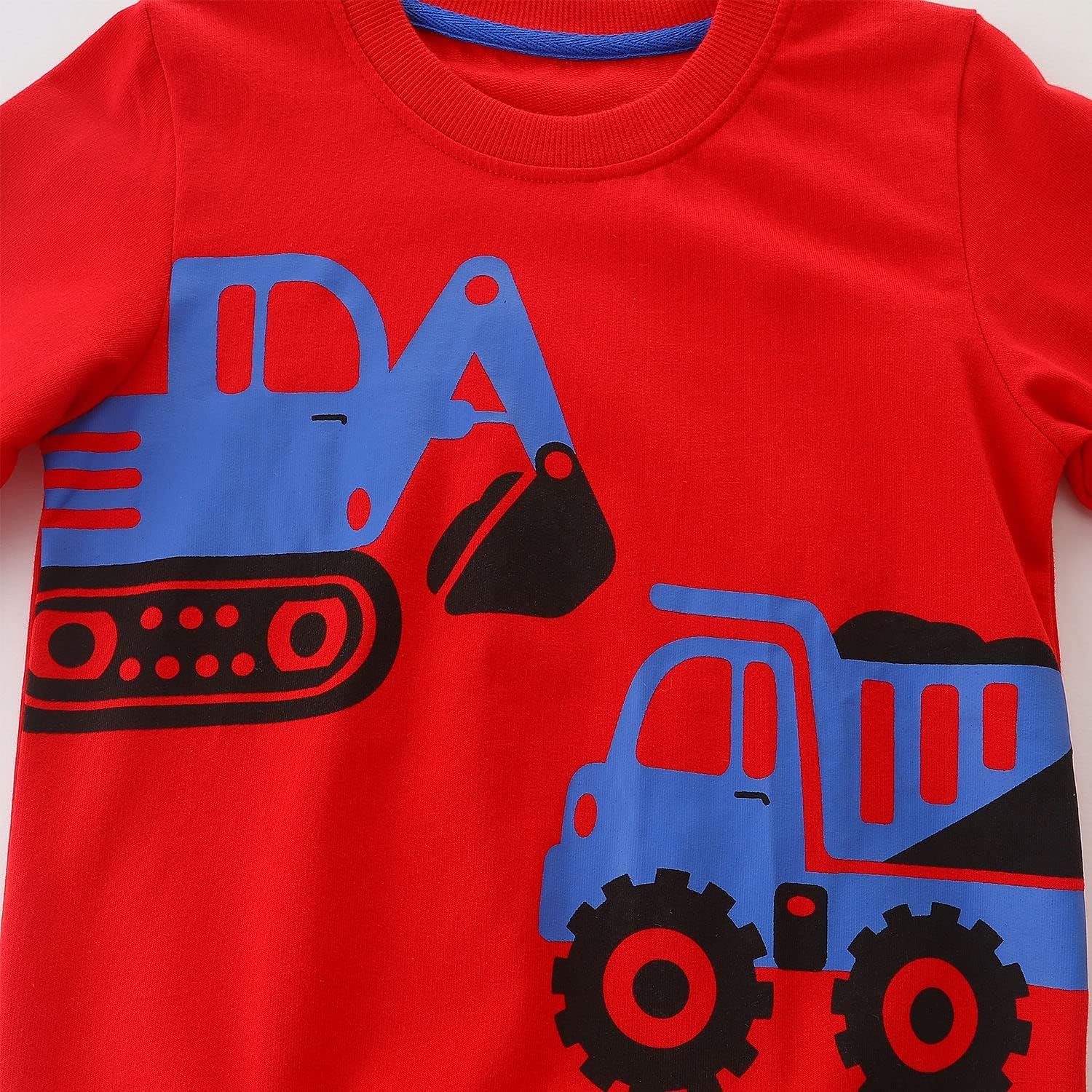 Toddler Boy's Kids Crewneck Pullover Sweatshirts 2-7Year Red Truck# - Image 2
