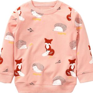 Toddler Girl Sweatshirt Clothes Outfit,Cotton Crewneck Christmas Clothing Pink